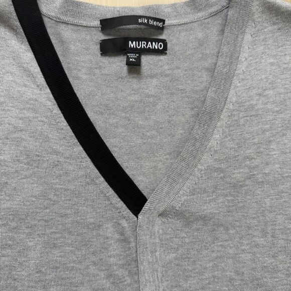 Men's Murano Silver Silk Blend Sweater Vest XL - Picture 2 of 3